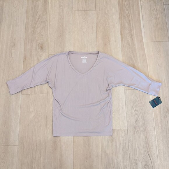 Tommy John Second Skin Ribbed 3/4 Sleep Tee Top Lounge Pale Pink Sz S - Picture 1 of 6